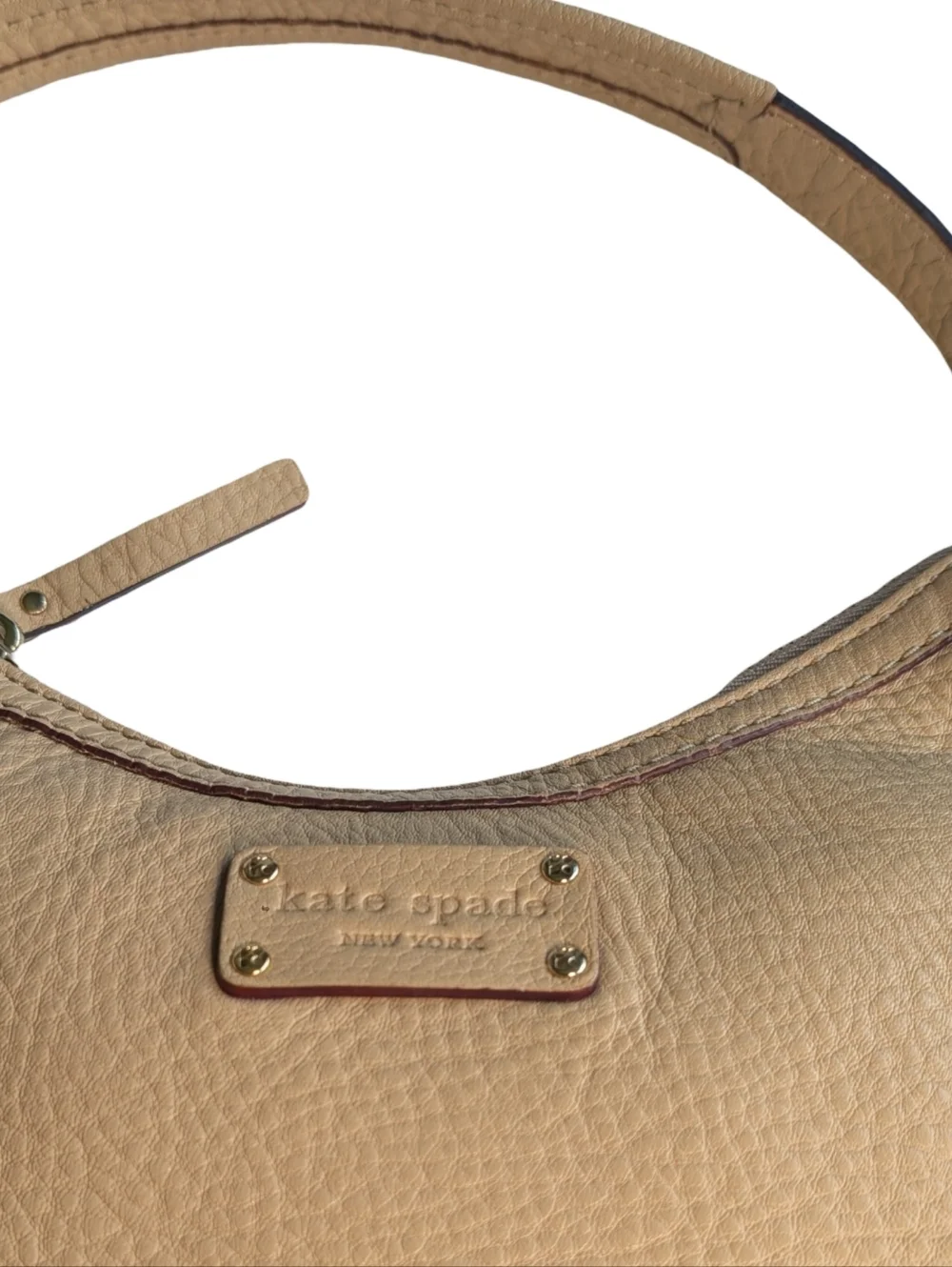 Kate Spade New York Pebbled Leather Hobo Bag Tan